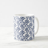 Blaue Marine botanisch Kaffeetasse (VorderseiteRechts)