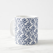 Blaue Marine botanisch Kaffeetasse (Vorderseite Links)