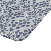 Blaue Marine botanisch Schneidebrett (Ecke)