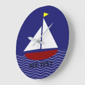 Blaue Marine Große Wanduhr (Winkel)