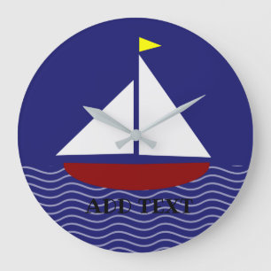 Blaue Marine Große Wanduhr