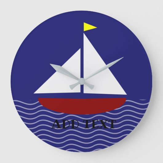 Blaue Marine Große Wanduhr (Vorderseite)