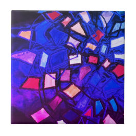 Blaue Marine lila rosa Seeschifffahrt abstrakt Fliese