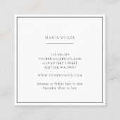 Blaue Marine und weiße Weihnachtssaison Winter Blu Quadratische Visitenkarte (Rückseite)