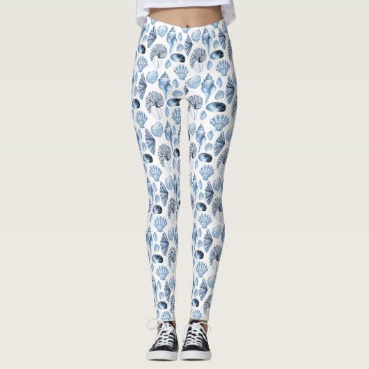 Blaue Marinekünstlerische Leggings (Vorderseite)