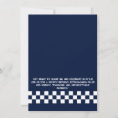 Blaue Marinesportjungen zum Geburtstag Einladung (Rückseite)