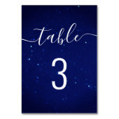 Blaue Marinestars Hochzeit. Skriptkalligraphie Tischnummer (Vorderseite)