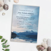 Blaue markante Bergsee-Gedenkstätte Einladung