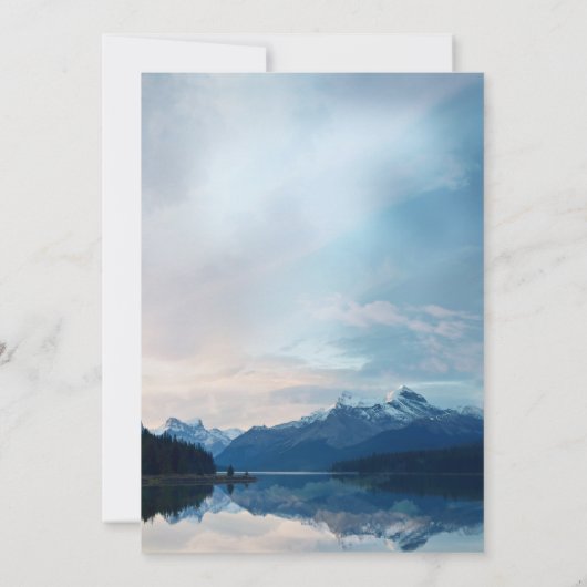 Blaue markante Bergsee-Gedenkstätte Einladung (Rückseite)