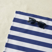 Blaue Markisenleiste mit Personalisierung Strandtuch (Beispiel)