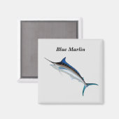 Blaue Marlin-Magnet Magnet (Vorderseite/Rückseite)