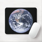 Blaue Marmel Erde auf Schwarz Mousepad (Mit Mouse)