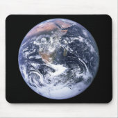 Blaue Marmel Erde auf Schwarz Mousepad (Vorne)