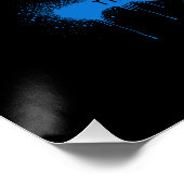 Blaue Marmor-Abstrakt-Acryl-Straßengrafik Poster (Ecke)
