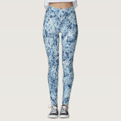 Blaue Marmor-Abstraktion Leggings (Vorderseite)