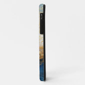 Blaue Marmor-Chic-Gold-Glitter-Monogramm Case-Mate iPhone Hülle (Hinten/Links)