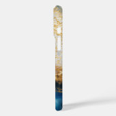 Blaue Marmor-Chic-Gold-Glitter-Monogramm Case-Mate iPhone Hülle (Rückseite / Links)