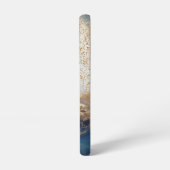 blaue Marmor Chic Gold Glitter Monogramm Samsung Galaxy Hülle (Linke Seite)