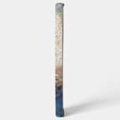 blaue Marmor Chic Gold Glitter Monogramm Samsung Galaxy Hülle (Linke Seite)