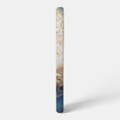 blaue Marmor Chic Gold Glitter Monogramm Samsung Galaxy Hülle (Linke Seite)