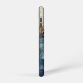 blaue Marmor-Chic-Gold-Glitter-Monogramm Samsung Galaxy Hülle (Rechte Seite)