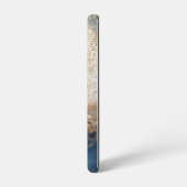 blaue Marmor-Chic-Gold-Glitter-Monogramm Samsung Galaxy Hülle (Linke Seite)