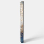 blaue Marmor-Chic-Gold-Glitter-Monogramm Samsung Galaxy Hülle (Linke Seite)