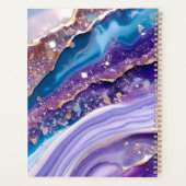 Blaue Marmor Edelstein Wasserfarbe neues Jahr Planer (Rückseite)