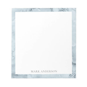 blaue Marmor elegante Monogramm Notizblock