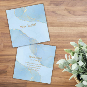 Blaue Marmor-Faux-Gold-Schönheitsgeschäft-Design Quadratische Visitenkarte