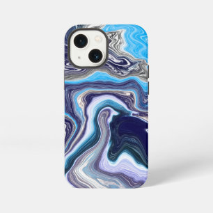 Blaue Marmor Fluid Art iPhone 13 Mini Hülle