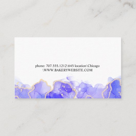 Blaue Marmor, goldfarbenes Haus - Reinigungsservic Visitenkarte (Rückseite)