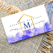 Blaue Marmor, goldfarbenes Haus - Reinigungsservic Visitenkarte