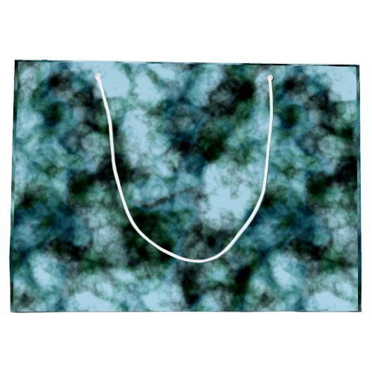 Blaue Marmor Große Geschenktüte (Rückseite)