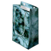 Blaue Marmor Kleine Geschenktüte (Vorderseite Schrägansicht)