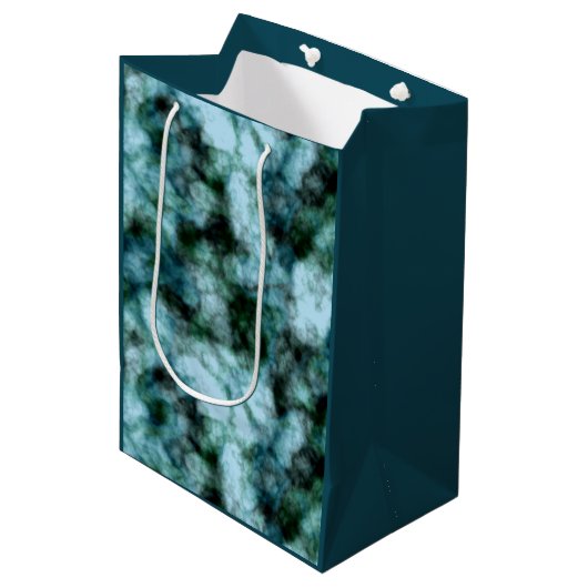 Blaue Marmor Mittlere Geschenktüte (Vorderseite Schrägansicht)