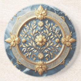 Blaue Marmor- und Goldschicht Getränkeuntersetzer