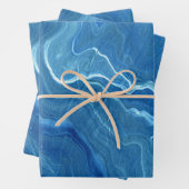 Blaue Marmorabstraktion Geschenkpapier Set (Beispiel)