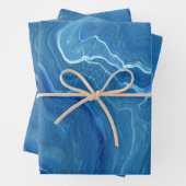 Blaue Marmorabstraktion Geschenkpapier Set (Beispiel)