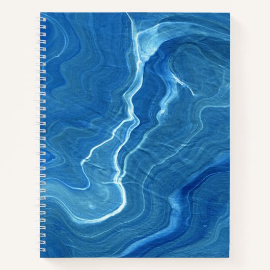 Blaue Marmorabstraktion Notizblock (Vorderseite)