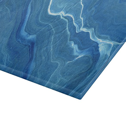Blaue Marmorabstraktion Schneidebrett (Ecke)