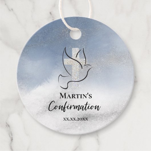 Blaue Marmorbestätigung Geschenkanhänger (Vorderseite)