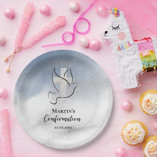 Blaue Marmorbestätigung Pappteller (Party)