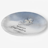 Blaue Marmorbestätigung Pappteller (Schrägansicht)