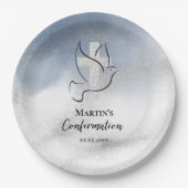 Blaue Marmorbestätigung Pappteller (Vorderseite)