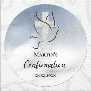 Blaue Marmorbestätigung Runder Aufkleber