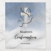 Blaue Marmorbestätigung Weinetikett (Einzelnes Label)