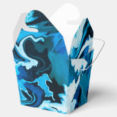 Blaue Marmorbrushstrokes Handmade Art Geschenkschachtel (Geöffnet)