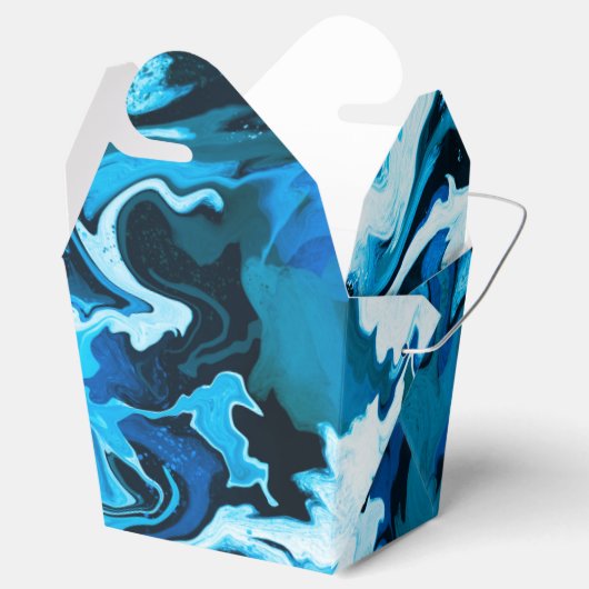 Blaue Marmorbrushstrokes Handmade Art Geschenkschachtel (Geöffnet)