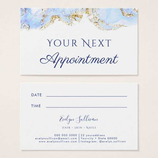 Blaue Marmordesignkarte (Vorne & Hinten)